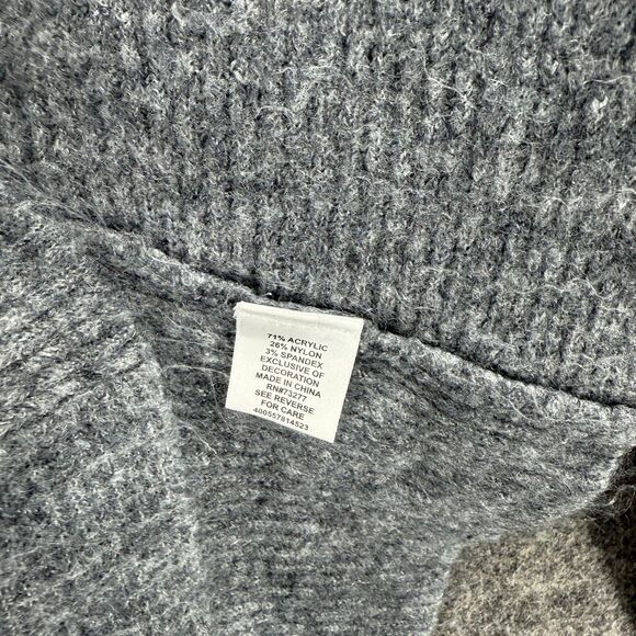 Elle Sweater Pullover Women S Small Gray Knit Long Sleeve Acrylic Round Neck - Picture 4 of 7